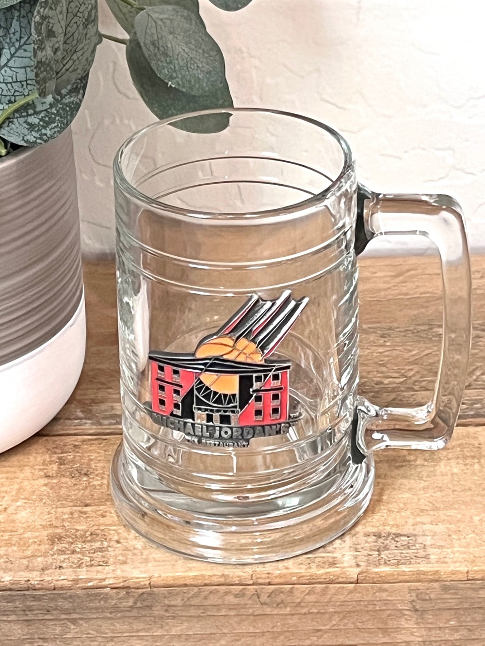 Rare Vintage 90s Michael Jordan’s Restaurant Chicago Glass Beer Mug Stein